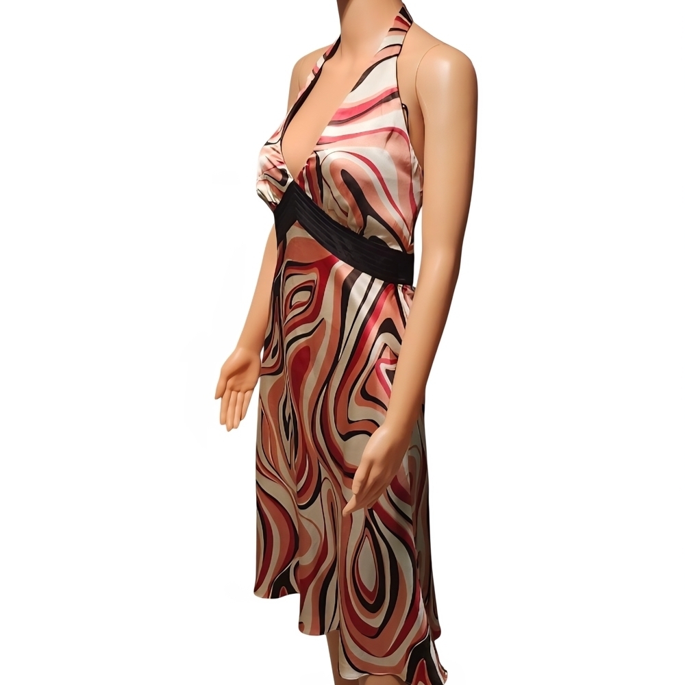 Laundry By Shelli Segal Dark Brown Silk Dress - Picture 4 of 8